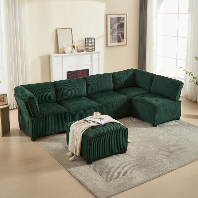 MOONMISS Modular 6- Seat  Sectional Sofa U Shaped Modular Couch with Reversible Chaise Modular Sofa Sectional Couch for Living Room