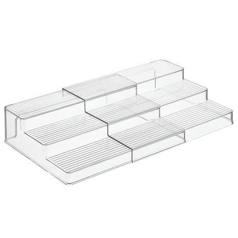Mdesign Plastic Spice And Food 3 Tier Kitchen Shelf Organizer - Clear ...