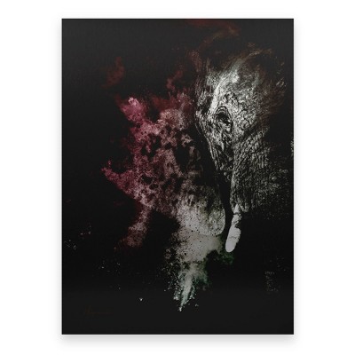 Trademark Fine Art - Philippe Hugonnard 'Wild Explosion Collection - The Elephant' Floating Brushed Aluminum Art