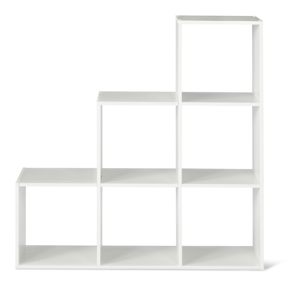 Photos - Wall Shelf 11" 321Cube Organizer Shelf White - Room Essentials™: 6-Cubby Bookcase, Pa