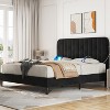 Yaheetech Upholstered Platform Bed Frame with Square Tufted Fabric Headboard - 2 of 4