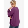 ellos Plus Size French Terry Blouson Sleeve Sweatshirt Tunic - 3 of 4