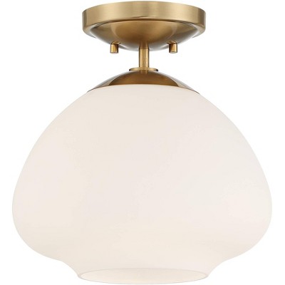 Possini Euro Design Lantico Modern Ceiling Light Semi Flush Mount Fixture  17 Wide Gold 3-Light Clear Glass for Bedroom Kitchen Living Room Hallway 