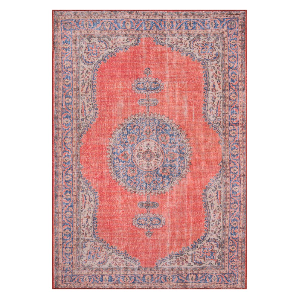 2'x3' Medallion Loomed Accent Rug Red/Blue - Momeni