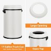 17 Gallon/65 Liter Trash Can, Stainless Steel Rubbish Bin, Commercial Grade Waste Container, Round Garbage Can for Home Office - 4 of 4