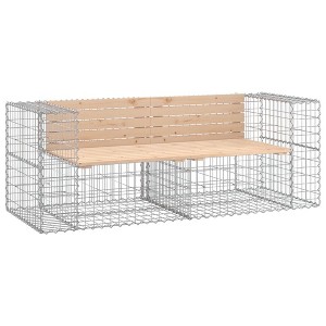 vidaXL Garden Bench Natural wood Solid Pine wood, Galvanized steel - 1 of 4