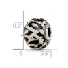 Black Bow Jewelry White & Black Glitter Overlay Glass & Sterling Silver Bead Charm, 15mm - 4 of 4