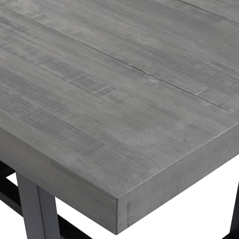 52" Modern Farmhouse Solid Wood Distressed Plank Top Dining Table - Saracina Home, 5 of 15