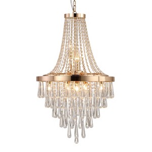 XINGHANZHENXUAN Silver Modern Ceiling Lights, Hanging Light Fixture Tiered Design for Dining Room, Living Room, or Entryway (No Bulbs) - 1 of 4