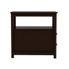 Side Table Wooden Narrow Nightstand With 2 Drawers And Open Storage Shelf, Freestanding Multi-functional Sofa End Table, Brown - 4 of 4