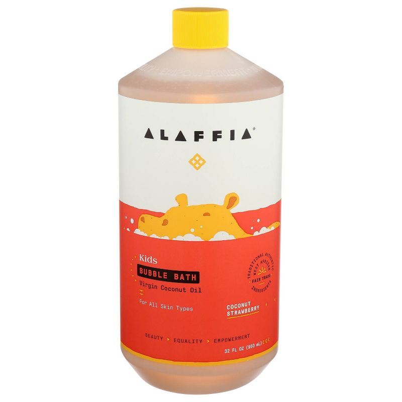 Alaffia Everyday Coconut Baby &#38; Kids Bubble Bath, Coconut Strawberry - 32 fl oz, 1 of 10
