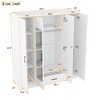 NicBex 67.90"H Armoire Mirror Wardrobe Closet Storage Cabinet with 4 Doors & Shelves & Drawer for Bedroom - 3 of 4