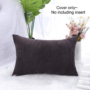 PiccoCasa Luxury Corduroy Corn Striped Cushion Soft Throw Pillow Case - 1 of 4