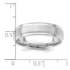 Black Bow Jewelry 6mm 14K White Gold Brushed Flat Ridged Edge Comfort Fit Band - 4 of 4