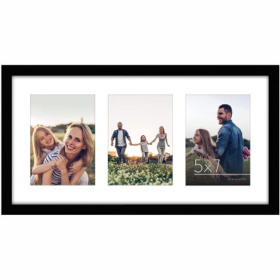 Americanflat Double Picture Frame with shatter-resistant glass - Available in a variety of Sizes and Colors