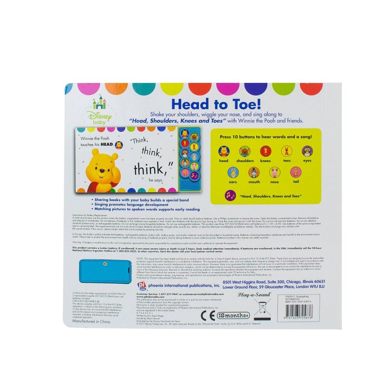 Disney Baby Winnie the Pooh - Head to Toe! Listen and Learn 10-Button Sound Board Book, 4 of 5