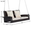 NAYSAYE Patio Swing 2 Person Wicker Hanging Porch Swing with Cushion and Pillow for Garden Relaxation, Brown, 22.4"*20.5"*28.89" - 4 of 4