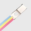 Anna-Kaci Women's Colorful Striped Canvas Belt with Silver Buckle - 3 of 4