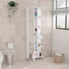 TiramisuBest Bathroom Storage Cabinet with 2 Doors & 3 Open Shelves, Compact Linen Tower Organizer, White Faux Wood, 63" Tall - 4 of 4