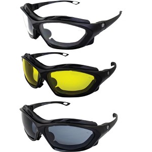 3 Pairs of Birdz Eyewear Canopy Safety Glasses with Clear, Smoke, Yellow Lenses - 1 of 4