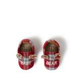 Dearfoams Baby Bear Red Plaid Closed Back Scuff Slippers
