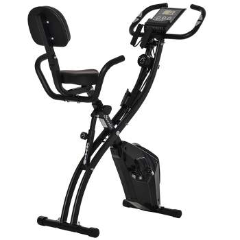 Soozier 2 in 1 Exercise Bike for Upright and Recumbent Cycling with Arm Resistance Bands