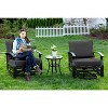 ALAULM 3 Piece Patio Outdoor Aluminum Metal Swivel Rocking Chairs with 1 Coffee Table - 3 of 4