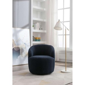 CAVINAS Teddy/Velvet Swivel Accent Chair,Barrel Chair with Wooden Frame and Swivel Base,Modern Upholstered Swivel Living Room Chairs for Living Room - 1 of 4