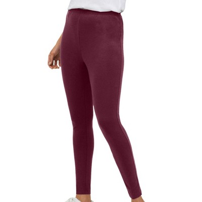 Roaman's Women's Plus Size Petite Ankle-Length Essential Stretch Legging -  5X, Purple