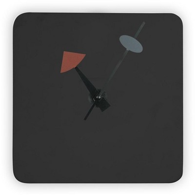 LeisureMod Manchester Modern Design Square Silent Non-Ticking Wall Clock in Black