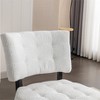 CAVINAS Oversized Boucle Tufted Lounge Chair,Plush Movable Accent Armless Chair with Hardwood Legs,Comfy Reading Chair for Living Room,Bedroom,White - 4 of 4