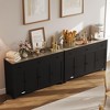 55" Sideboard Buffet Cabinet with Storage, Minimalist Kitchen Storage Cabinet with Adjustable Shelf 3 Drawers & 4 Doors for Dining Living Room- White - 3 of 4