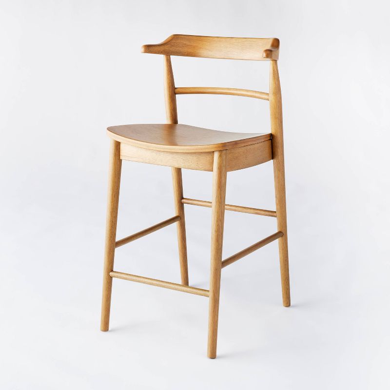 Kaysville Curved Back Wood Counter Height Barstool - Threshold™ designed with Studio McGee, 1 of 14