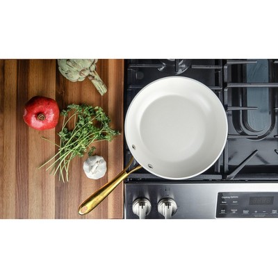 Cream and Gold 15-Piece Nonstick Ceramic Cookware Set