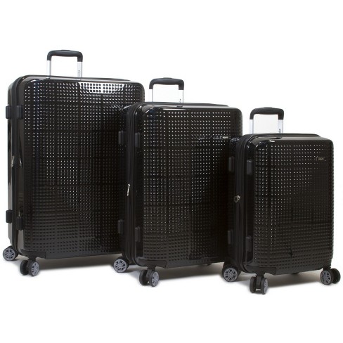 Nonstop New York 3 Piece Set (20 24 28) 4-Wheel Luggage Set + PowerBank  & 2 packing cubes, Black