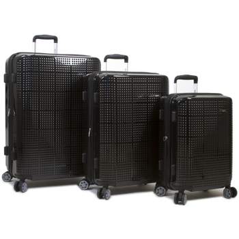 Dejuno Speck Hardside 3-Piece Expandable Spinner Luggage Set - Black