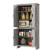 HOMCOM 64" 4-Door Kitchen Pantry, Freestanding Storage Cabinet with 3 Adjustable Shelves for Kitchen, Dining or Living Room, Gray Oak - 4 of 4