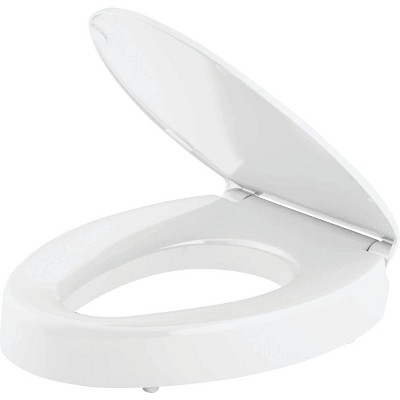 Hyten White Elevated Elongated Quiet-Close Toilet Seat