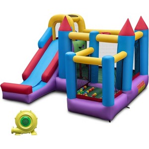 Costway 5-In-1 Inflatable Bounce Castle with Basketball Rim & Climbing Wall - 1 of 4