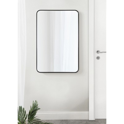 Zayda Black Aluminum Rectangular Wall Mirror 24x36