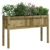 vidaXL Garden Planter with Legs - Outdoor Patio Flower Box - Vacuum Pressure Impregnated Pine Wood - 43.3" x 12.2" x 27.6" - Brown - 4 of 4