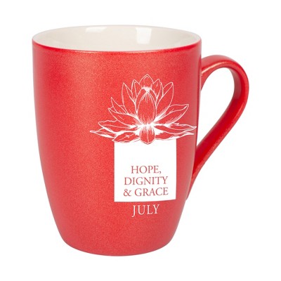 Elanze Designs Hope Dignity And Grace Crimson Red 10 ounce New Bone China Coffee Cup Mug