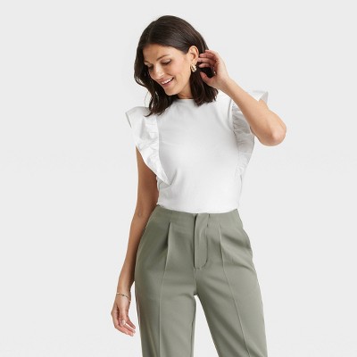 Women's Short Flutter Sleeve T-Shirt - A New Day™