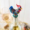 Twine Rooster Bottle Stopper, Glass Rooster Wine Bottle Stopper, Keep Wine Fresh, Glass, Metal, Multicolor, Set of 1 - 2 of 4