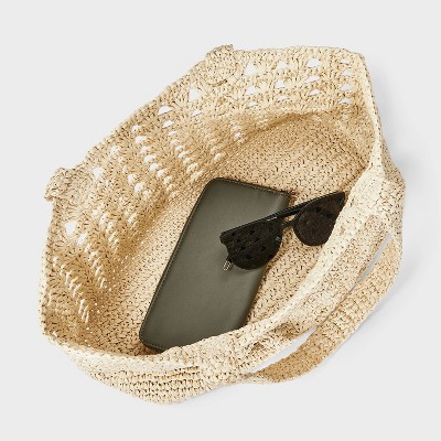 Сумки Universal Thread Straw Scallop Woven Tote Handbag - Universal Thread™ Natural — фото 4