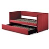NicBex Twin Size Upholstered Nailhead Trim Daybed with Pull-out Trundle for Bedroom,Living Room,Apartment - 3 of 4