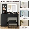 Vanity Desk with Mirror and Lights, Makeup Vanity with 2 Drawers & 2 Shelves, 3 Lighting Modes Adjustable Brightness, Bedroom Dressing Table - 2 of 4