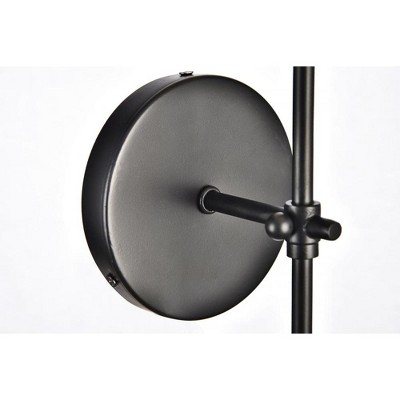 Mel Black Metal Dimmable Wall Sconce with Fabric Shade