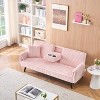 VASIP Minimalist Corduroy Sofa  Straight Line Design for Sitting and Lying in Living Room and Bedroom - 2 of 4