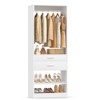 Besiost 25-In Closet Organizer with Wood Drawers and Shoe Rack, Freestanding Closet System with Hanging Rods - - 2 of 4